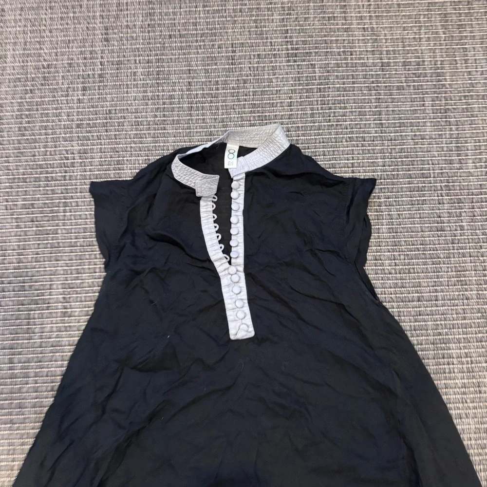 Women's Black Swim Coverup with Contrasting Trim